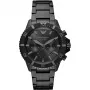 ARMANI herenchronograaf AR11363 RVS horloge 43 mm zwarte wijzerplaat