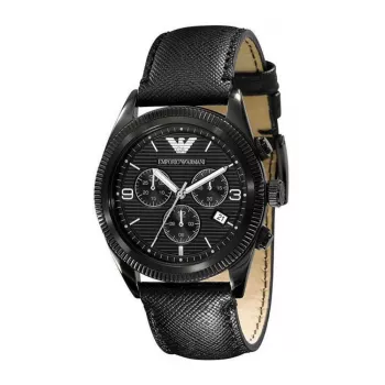 Armani heren chronograaf AR5904 41mm zwarte wijzerplaat edelstaal