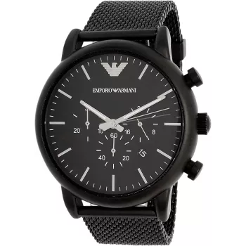 ARMANI heren Classic AR1968 quartzhorloge 46mm edelstaal blauwe wijzerplaat
