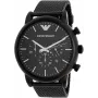 ARMANI heren Classic AR1968 quartzhorloge 46mm edelstaal blauwe wijzerplaat