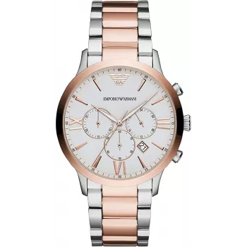 Armani herenhorloge Luigi quartz AR11209 43mm RVS zwarte wijzerplaat