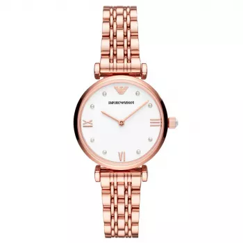 ARMANI dames AR11267 quartz analoog horloge 32mm roestvrij staal zilver