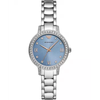 ARMANI dameshorloge AR11585 RVS quartz horloge 32mm zilveren wijzerplaat