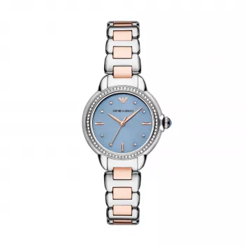 ARMANI dames horloge AR11597 32mm roestvrij staal zilverkleurige wijzerplaat Milanese mesh-armband
