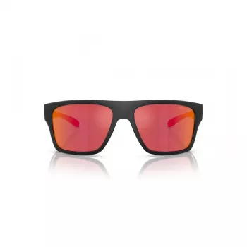 ARNETTE AN4330-27536Q rechthoekige zonnebril matzwart donkergrijs zilver gespiegeld 63mm