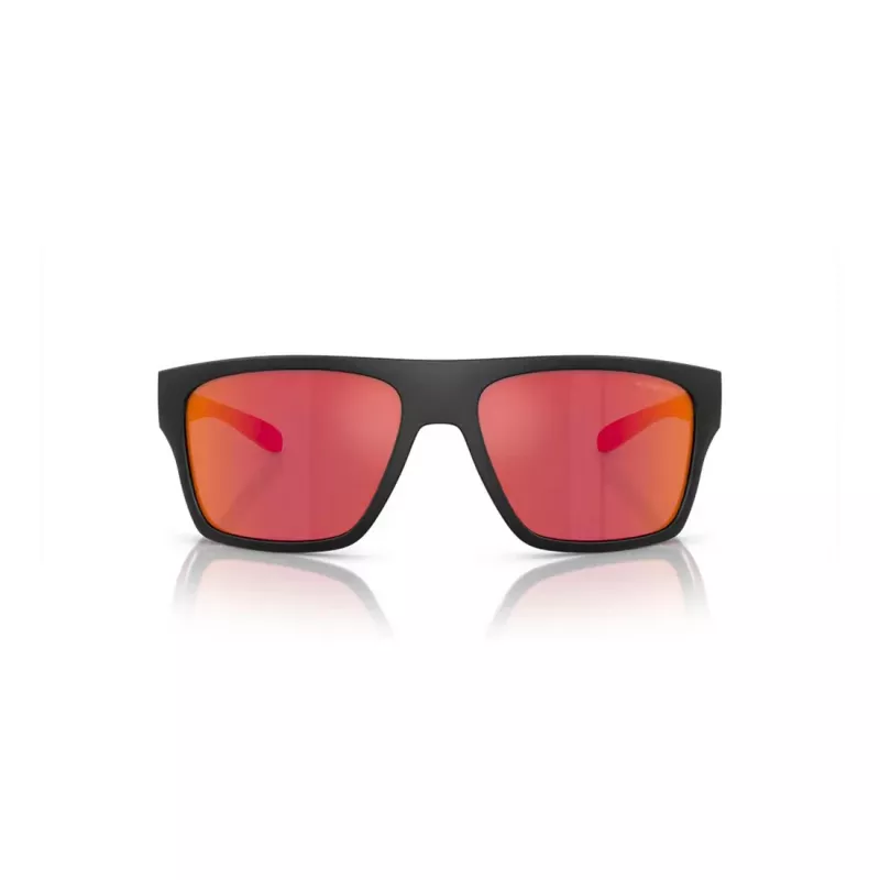 ARNETTE AN4330-27536Q rechthoekige zonnebril matzwart donkergrijs zilver gespiegeld 63mm