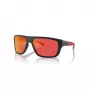 ARNETTE AN4330-27536Q rechthoekige zonnebril matzwart donkergrijs zilver gespiegeld 63mm