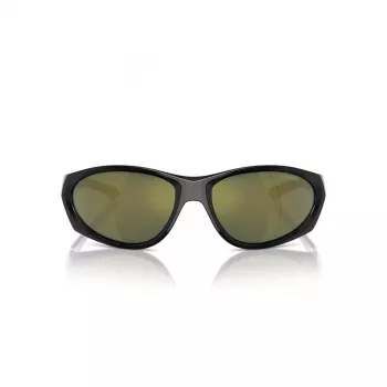 Arnette AN4342-29476R unisex zonnebril, mat zwart montuur, donkergrijze gespiegelde zilveren glazen, 62 mm glasbreedte