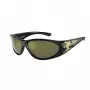Arnette AN4342-29476R unisex zonnebril, mat zwart montuur, donkergrijze gespiegelde zilveren glazen, 62 mm glasbreedte