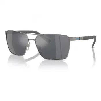 ARNETTE herenzonnebril AN3091-7416G, matzwart montuur, grijze gespiegelde zilverglazen, 61 mm
