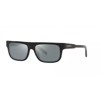 ARNETTE herenzonnebril AN4278-12006G - matzwart propionaat montuur, grijze gespiegelde polycarbonaatglazen, 55 mm glasbreedte