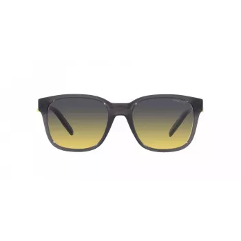 ARNETTE unisex zonnebril AN432027862Q5 - rechthoekig, mat zwart propionaat montuur met gepolariseerde donkergrijze polycarbonaatglazen - 55/19/145 mm