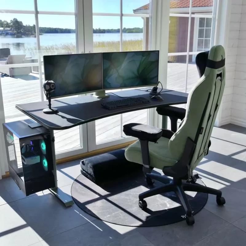 Arozzi Arena Large gaming bureau – Forest Green (verstelbare hoogte, microvezel muismat)