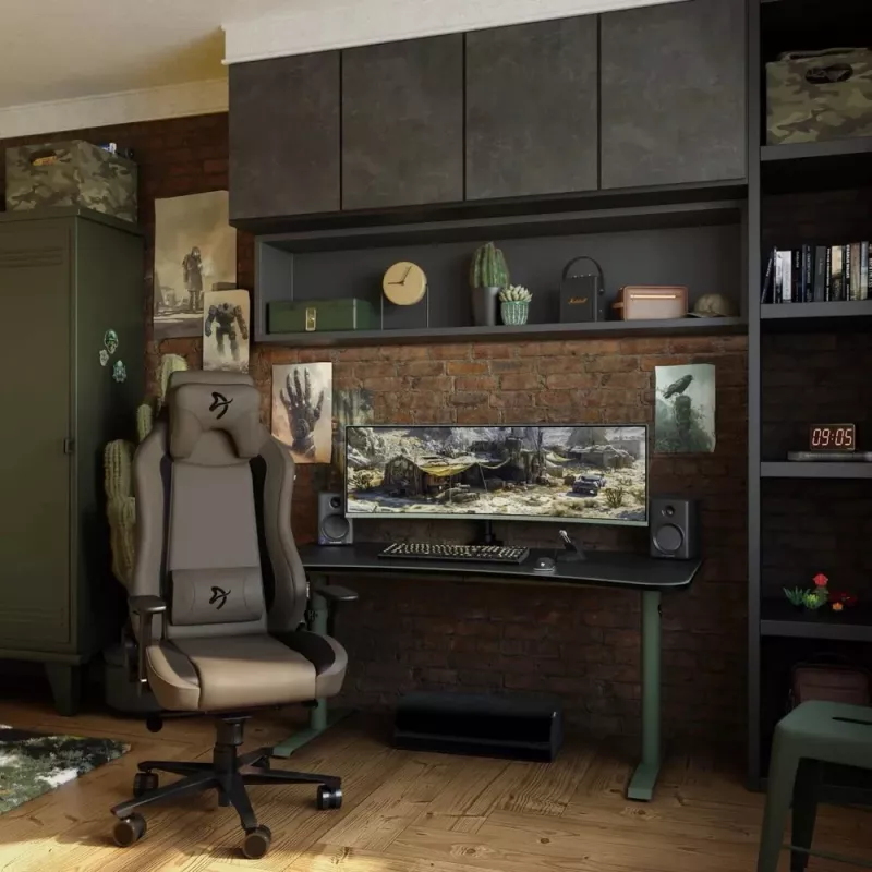 Arozzi Arena Large gaming bureau – Forest Green (verstelbare hoogte, microvezel muismat)