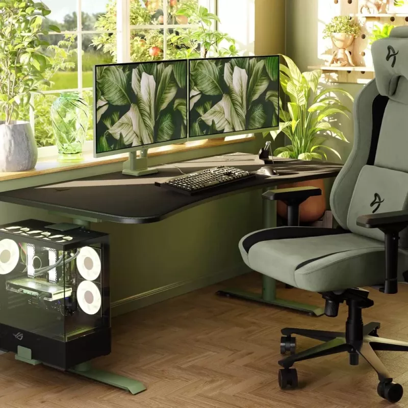 Arozzi Arena Large gaming bureau – Forest Green (verstelbare hoogte, microvezel muismat)