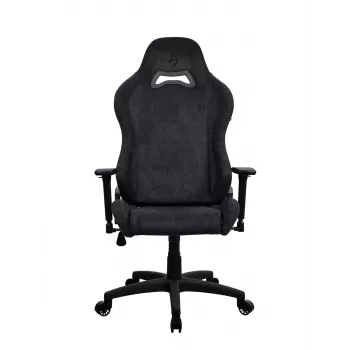 Arozzi Torretta soft fabric gaming-stoel – zuiver zwart, metalen frame, klasse 4 gasveer, 3D-armleuningen
