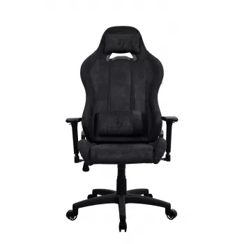 Arozzi Torretta soft fabric gaming-stoel – zuiver zwart, metalen frame, klasse 4 gasveer, 3D-armleuningen