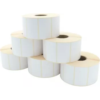 ARTDEV thermotransfer-etiket rol 60 x 36 mm, 127 mm roldiameter, 40 mm kern, 2000 etiketten per rol, wit, mat gecoat papier, permanente acryllijm