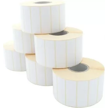 ARTDEV Thermotransfer-etiket rol 60x20mm, 110mm roldiameter, 40mm kern, 2600 etiketten/rol, wit, papier, permanente lijm