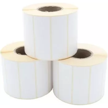 ARTDEV thermotransfer-etiket rol 70 x 25mm, 93mm buitendiameter, 40mm kern, 1500 etiketten per rol, wit papier, permanent hechtend, mat