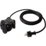AS SCHWABE 3-voudige volrubber verdeelstekker met draaibare klapdeksels IP44 en ophangoog, 5m H07RN-F 3G2.5 60445