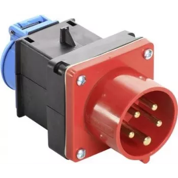 AS SCHWABE 400V 16A CEE naar Schuko adapterkabel, 5-polig naar 2-polig, 0,3m, IP44, zwart 60495