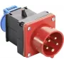 AS SCHWABE 400V 16A CEE naar Schuko adapterkabel, 5-polig naar 2-polig, 0,3m, IP44, zwart 60495