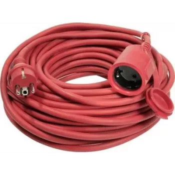 AS SCHWABE 60262 H07RN-F 3G1,5 mm² 20 m rode rubber verlengkabel met schukostekker en koppeling, IP44, 16 A, 230 V, 3680 W, buiten, bouw, industrie, landbouw, VDE-gecertificeerd
