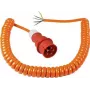AS SCHWABE CEE-spiraalkabel met CEE-stekker en open uiteinde (400V / 16A | IP44 | H07BQ-F 5G2.5 | 1m - 5m uittrekbaar) - oranje 70432