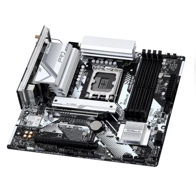 ASRock B760M Pro RS WiFi Intel LGA 1700 Micro-ATX gaming-moederbord