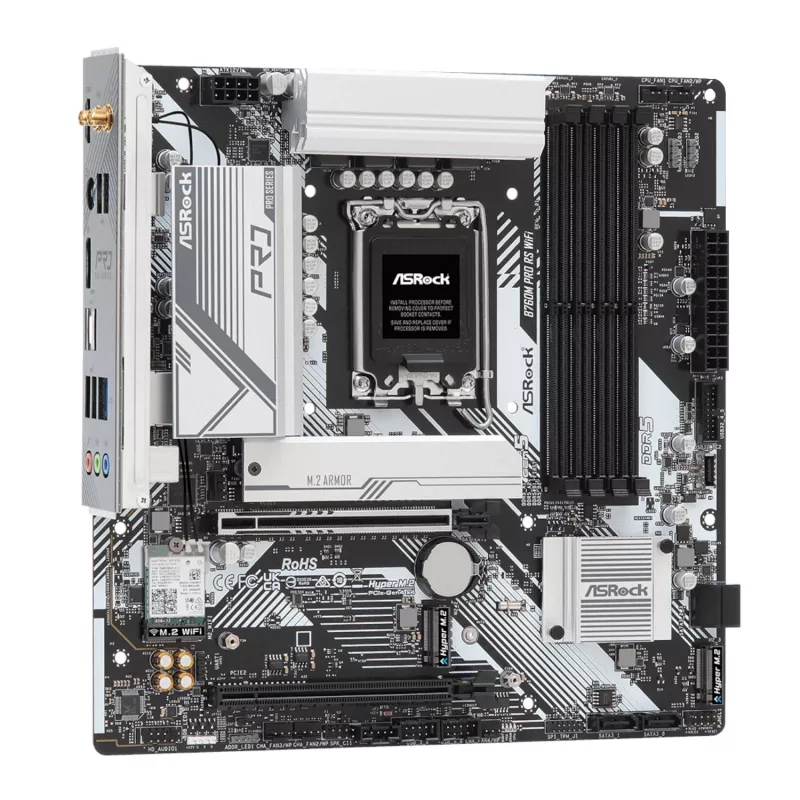 ASRock B760M Pro RS WiFi Intel LGA 1700 Micro-ATX gaming-moederbord