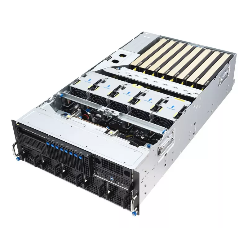 ASUS ESC8000A-E13X 4U rack serverplatform AMD EPYC 9005 8xNVMe 2xM.2 2x10GbE 8xQSFP IPMI R3200W
