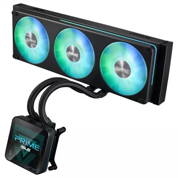 ASUS Prime SLC II 360 ARGB LCD AIO vloeistof CPU-koeler, 360-mm radiator, 3 x 120-mm ARGB-ventilatoren, LGA 1851/1700/1200/115x/AM5/AM4