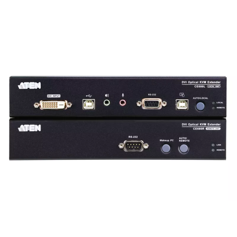ATEN CE680 KVM audio USB seriële extender via glasvezel, DVI Dual Link, 600 m, 1310/1550 nm