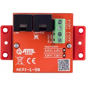 ATTE AEPI-1-50 passieve PoE-adapter 1-kanaals 10/100/1000 Mbps Gigabit Ethernet