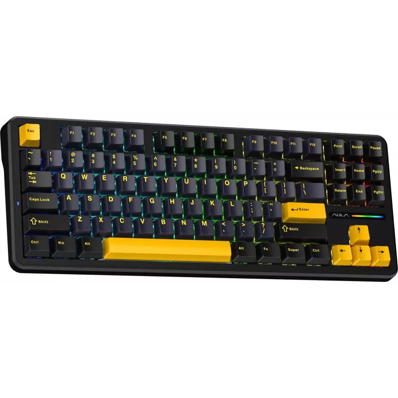 AULA Gasket F87 Thunder Black GrayWood RGB toetsenbord