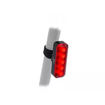 Author XYRIUS Brake USB achterlicht 400 lm, zwart met rode lens