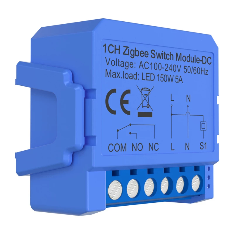 Avatto ZWSM16-DC-1 Smart ZigBee 3.0 1-kanaals schakelmodule met potentiaalvrij droog contact