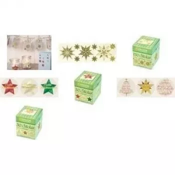 AVERY ZDesign kerststickers op rol, lettervormen, geëmbosseerd transparant folie, 100 stickers 56825