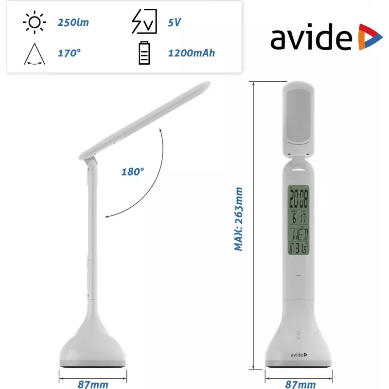 Avide LED-bureaulamp RGB kalender wit 4W 250lm