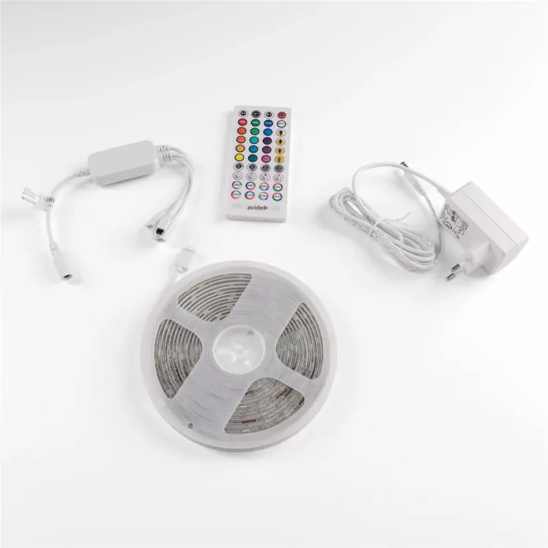 Avide LED-strip blister 12V 16W RGB 5m met IR-afstandsbediening