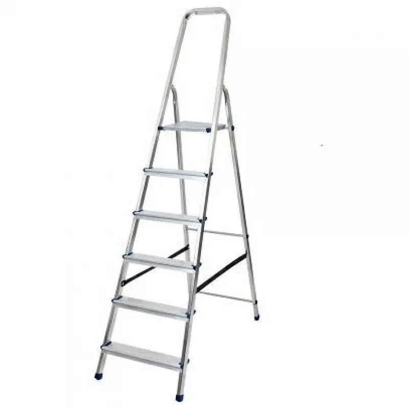AWTOOLS aluminium ladder 6 treden 150 kg