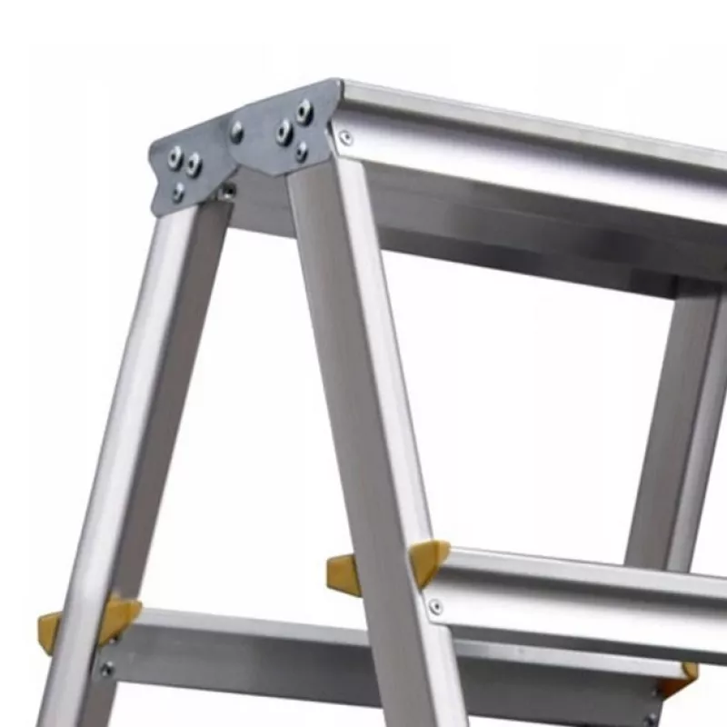 AWTOOLS AW23031 multifunctionele scharnierladder 12 treden 150 kg aluminium