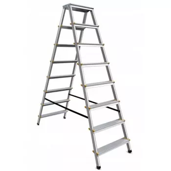 AWTOOLS AW23031 multifunctionele scharnierladder 12 treden 150 kg aluminium
