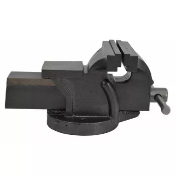 AWTOOLS AW24203 bankschroef met draaivoet, 100 mm spanwijdte, gietijzer, blauw