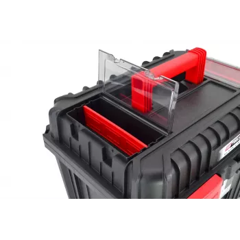 AWTOOLS AW30533BL 12-vaks gereedschap organizer box met transparant deksel, zwart