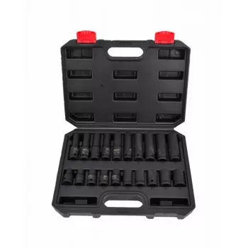 AWTOOLS AW38695BL 95-delige chroom-vanadium dopsleutelset met 1/4 inch, 3/8 inch, 1/2 inch ratel, dopsleutels, bits, steeksleutels en kunststof koffer