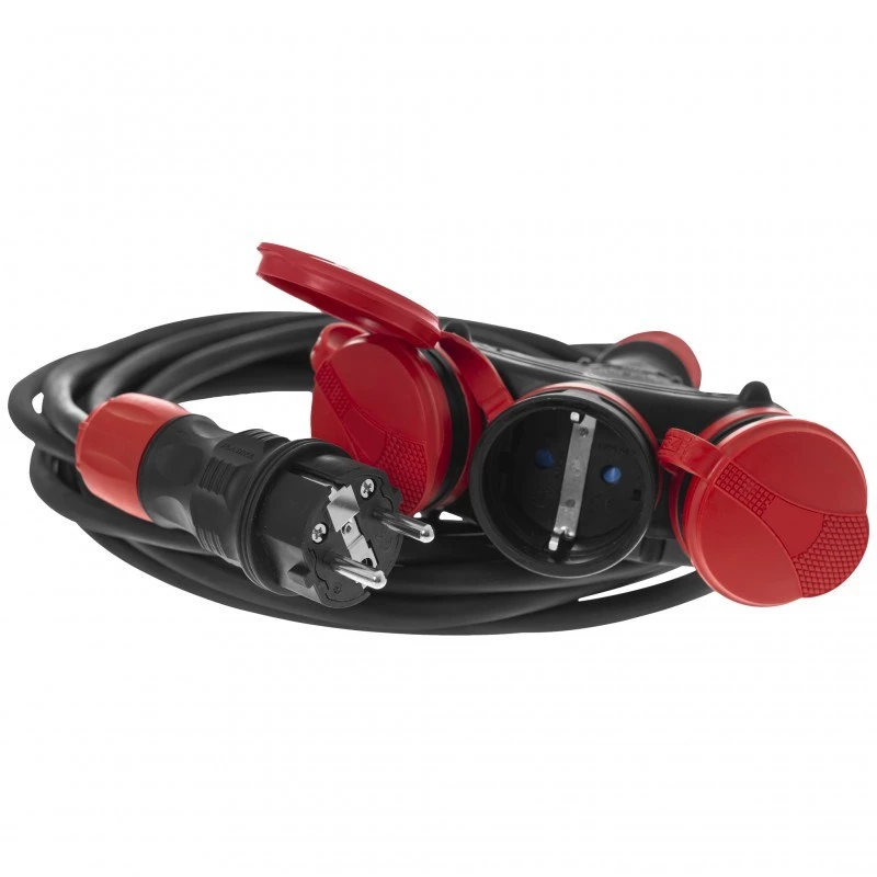 AWTOOLS AW70233 kabelhaspel verlengkabel 25m 4 stopcontacten met oververhittingsbeveiliging