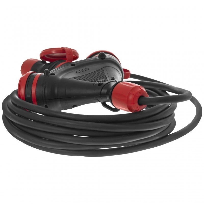 AWTOOLS AW70233 kabelhaspel verlengkabel 25m 4 stopcontacten met oververhittingsbeveiliging