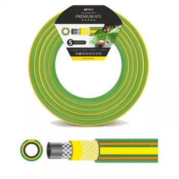 AWTOOLS AW70406 Tuinslang 1/2 inch x 50m 3-laags PVC kruisgeweven polyester groen